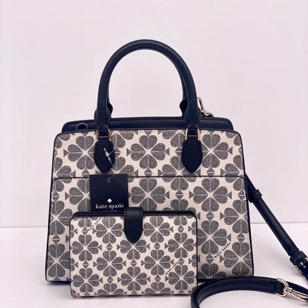 Kate Spade Signature Spade Flower Small Satchel Crossbody and Wallet Set